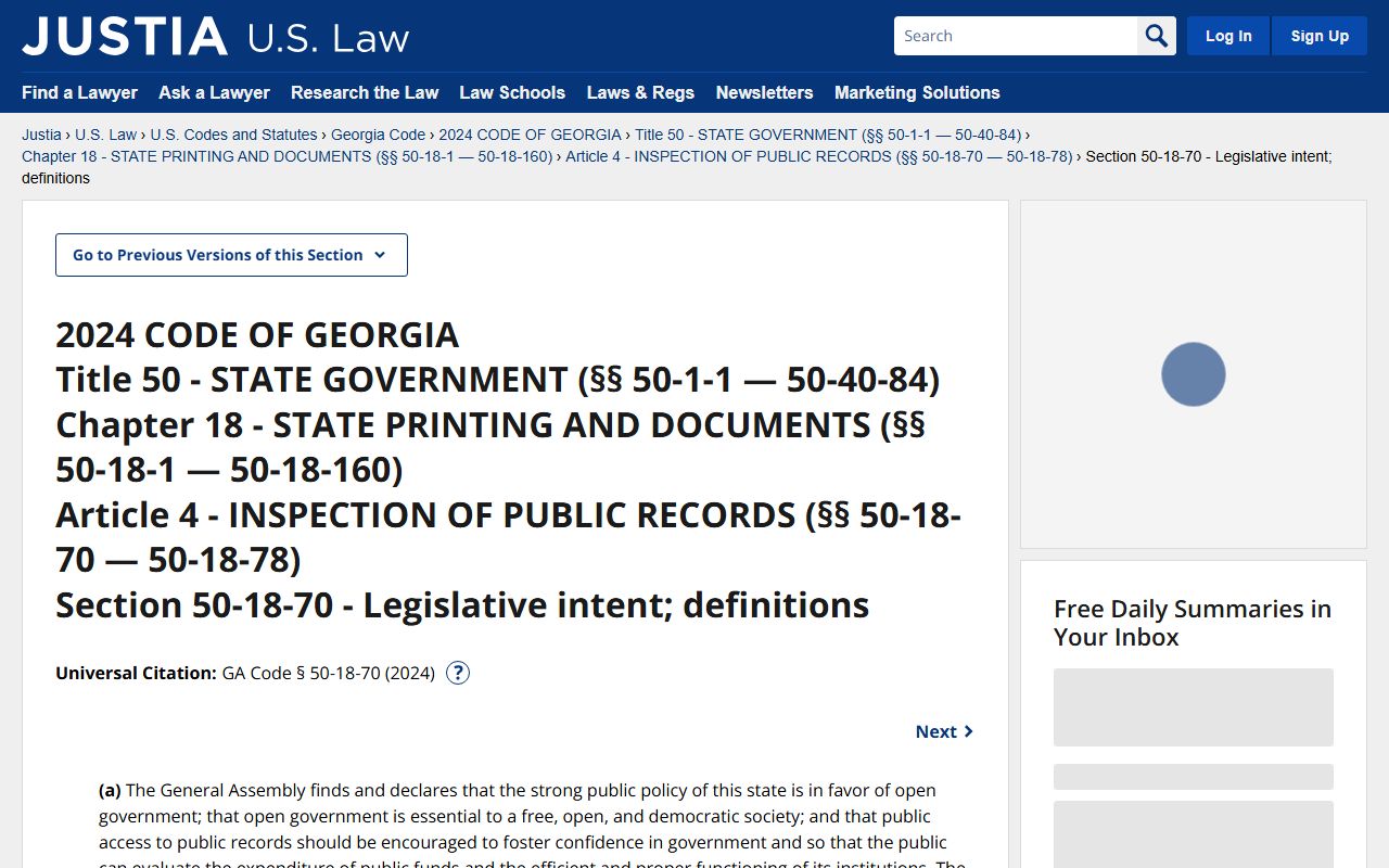 Thomas County court records Georgia public records law source