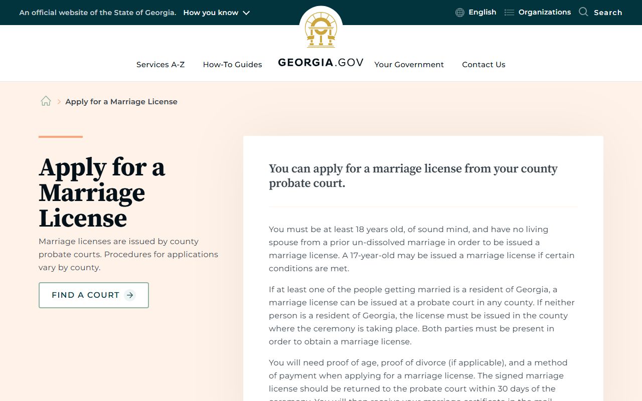 Thomas County probate records Georgia.gov marriage license overview