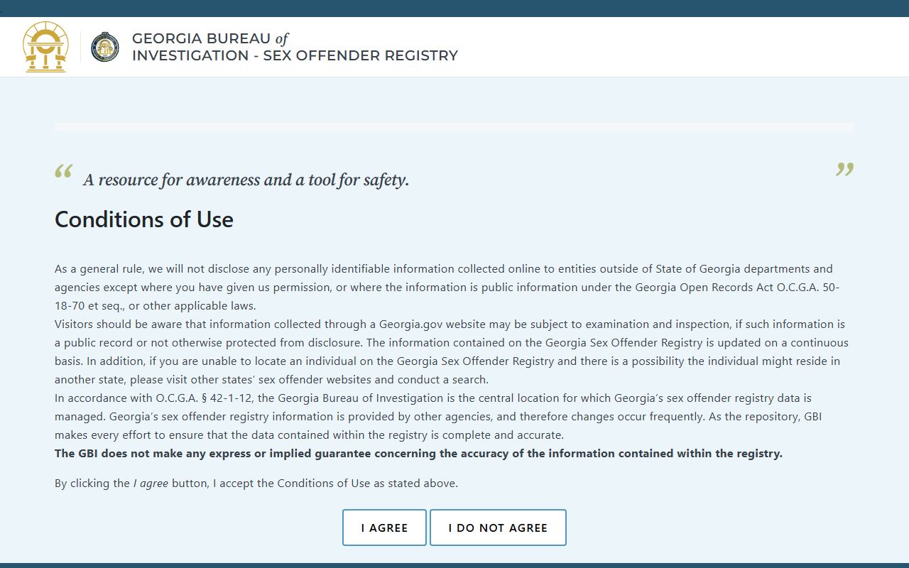 Thomas County warrant search GBI sex offender registry source